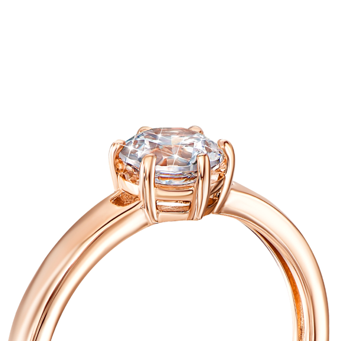 Золота каблучка з фіанітом S. Артикул 13232/01/0/86