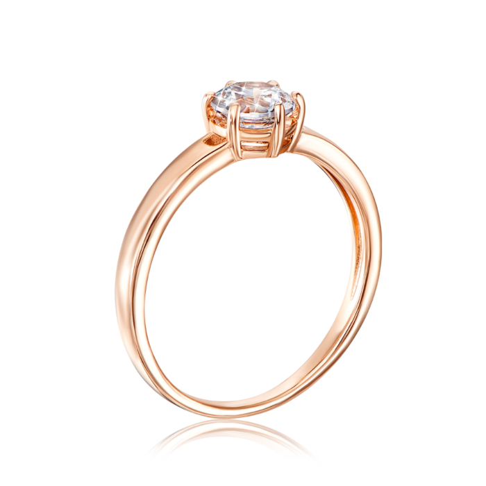 Золота каблучка з фіанітом S. Артикул 13232/01/0/86