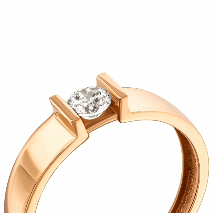 Золотое кольцо с фианитом S.Артикул UG5КД4295Royal