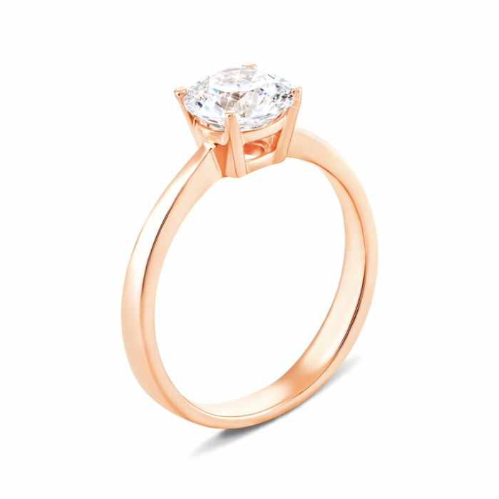 Золотое кольцо с фианитом S. Артикул UG5КД4186 Sw