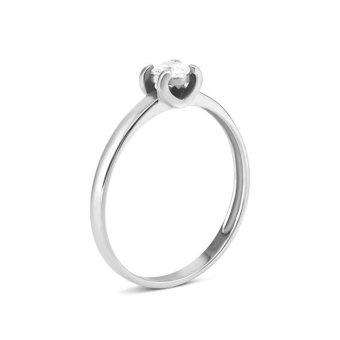 Золотое кольцо с фианитом S. Артикул UG5КД4197/1 Sw