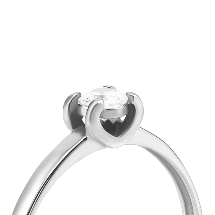 Золотое кольцо с фианитом S. Артикул UG5КД4197/1 Sw