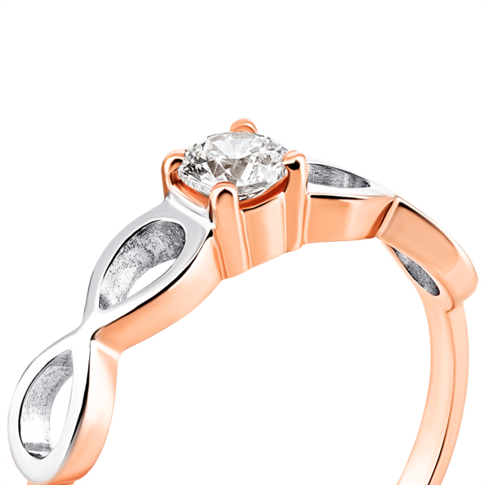 Золотое кольцо с фианитом S Zirconia. Артикул UG5КД4213 Sw