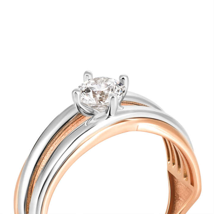 Золотое кольцо с фианитом S Zirconi. Артикул UG5КД4239 Sw