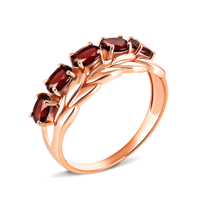 Золотое кольцо с гранатом. Артикул UG5к658пр