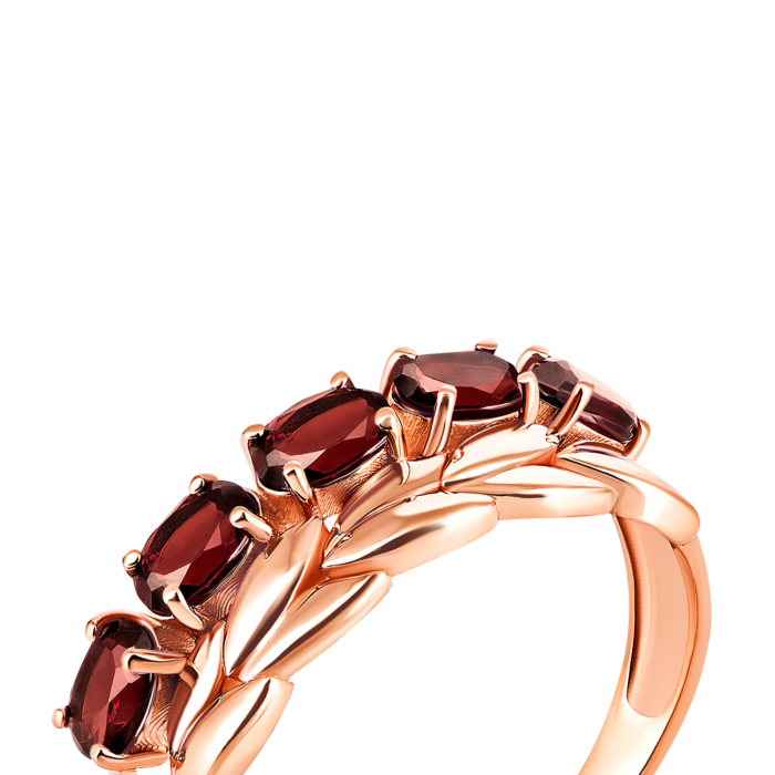 Золотое кольцо с гранатом. Артикул UG5к658пр