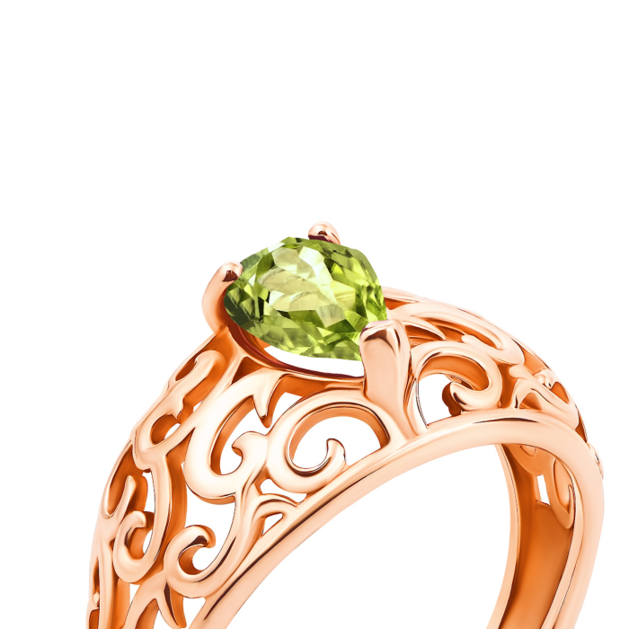 Золотое кольцо с хризолитом (530157/хр с)