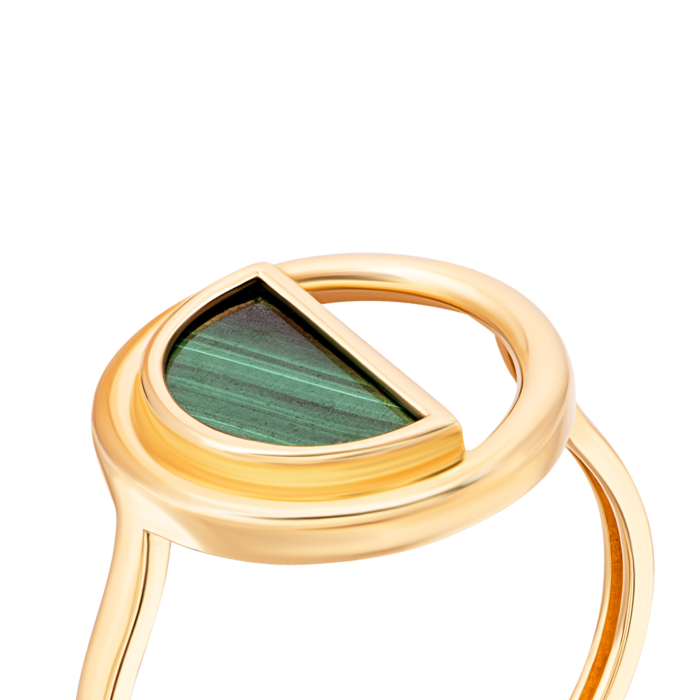 Золота каблучка з малахітом.Артикул UG51/101/150/2