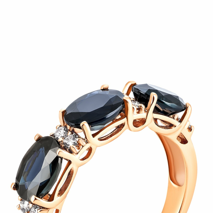 Золотое кольцо с сапфирами и бриллиантами. Артикул UG553515/01/0/8503