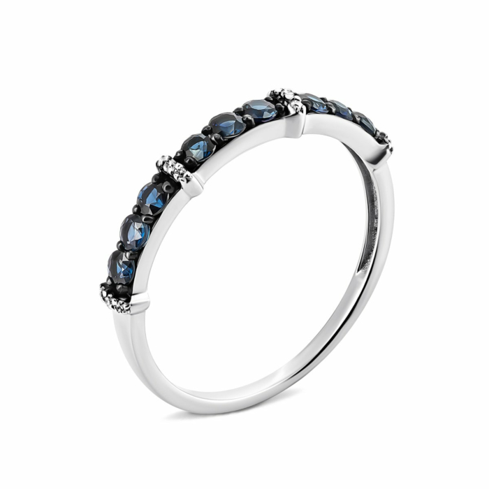 Золотое кольцо с сапфирами и бриллиантами. Артикул UG553585/02/1/10380