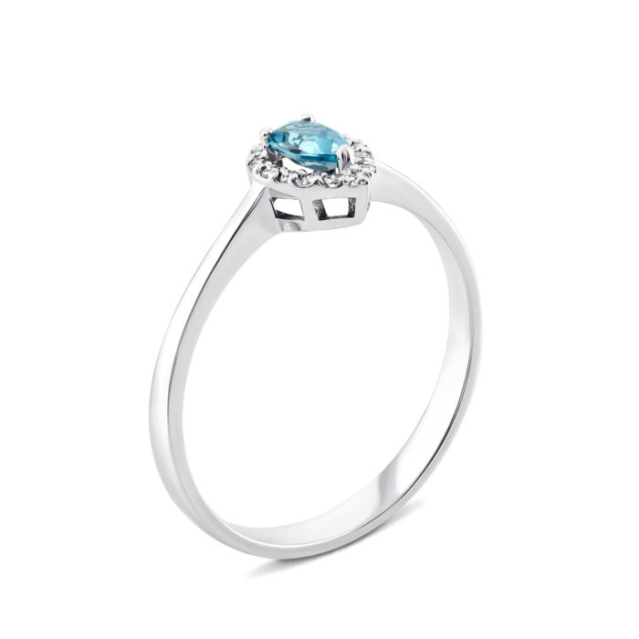 Золота каблучка з топазом і фіанітами. Артикул UG5КД4031/1топ