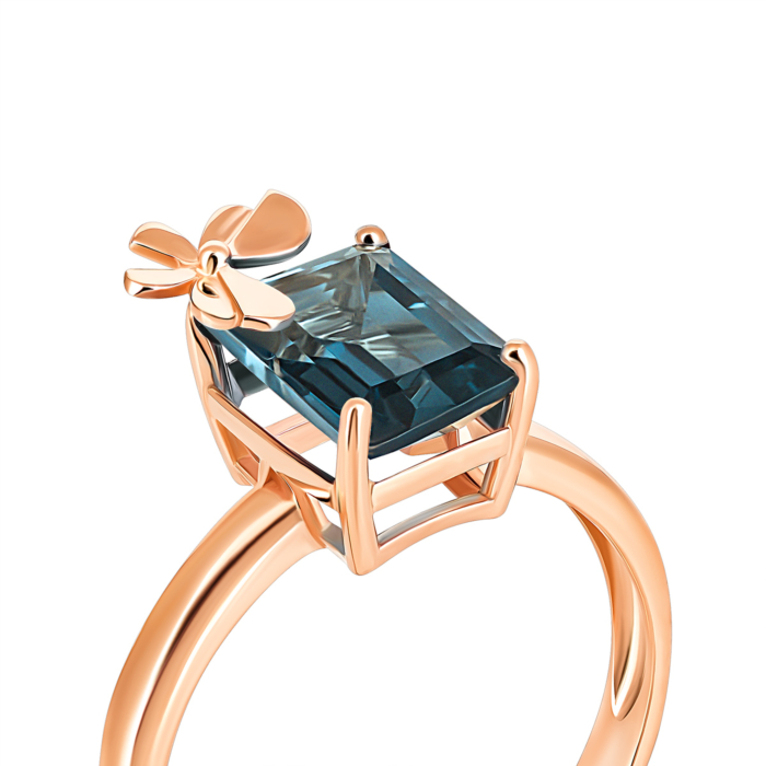 Золотое кольцо с лондон-топазом. Артикул UG5к400тл