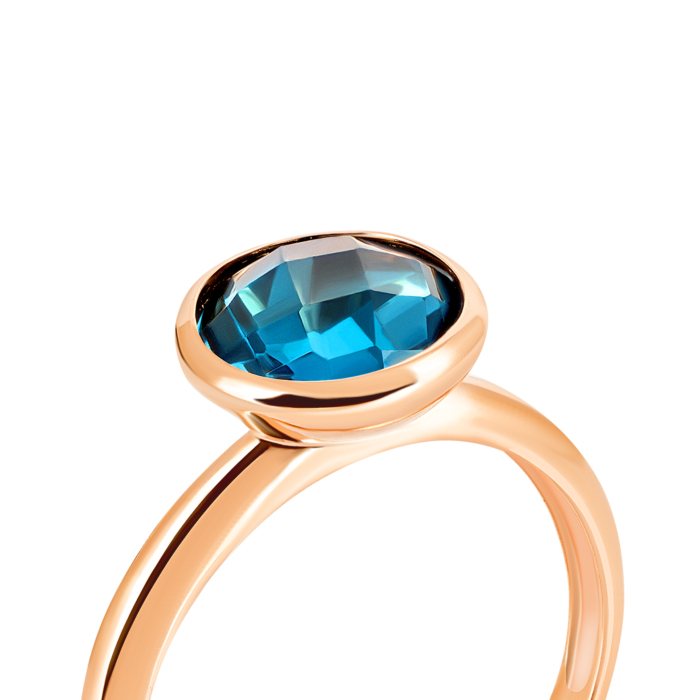 Золотое кольцо с лондон-топазом.Артикул UG5к443тл