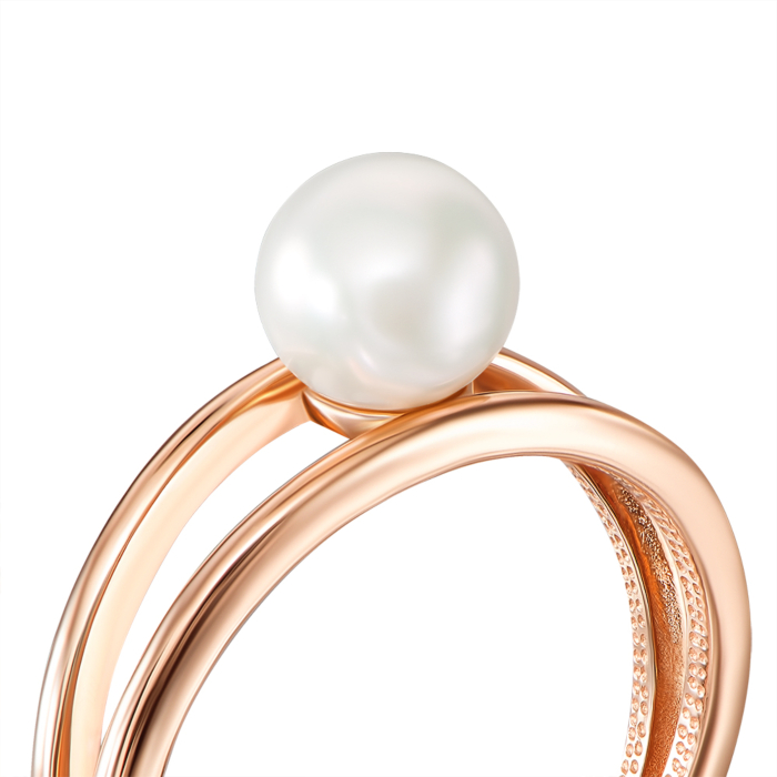 Золотое кольцо с жемчугом. Артикул 13220/01/0/600