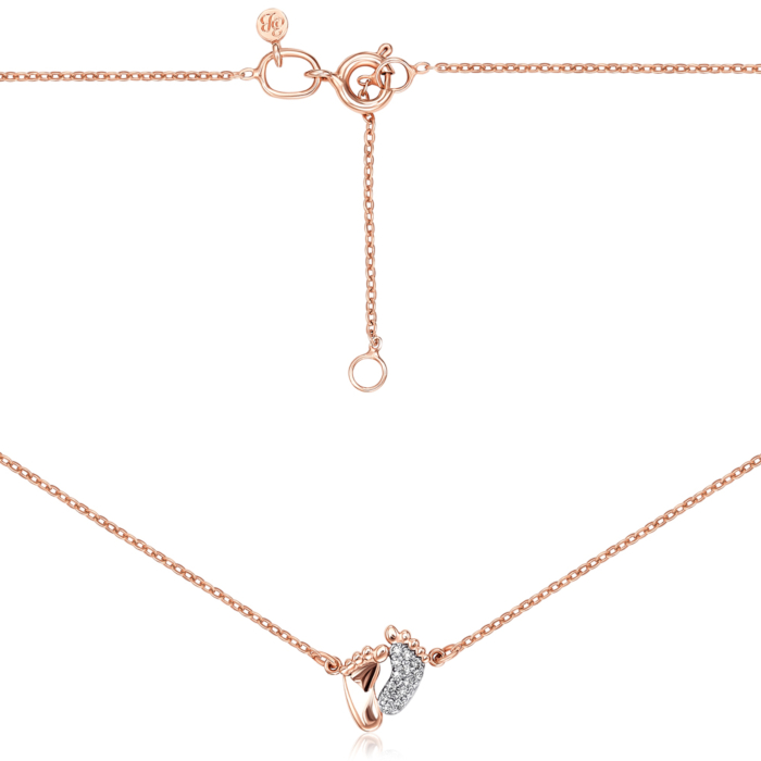 Золоте кольє «Ніжки» з фіанітами. Артикул 6055/66024-3/01/1/42
