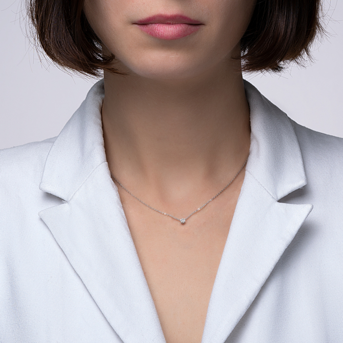 Золоте кольє з діамантами. Артикул 809003/66024-3/02/1/9082