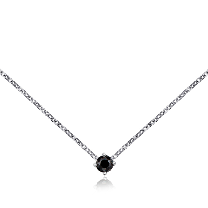 Золотое колье с черным фианитом. Артикул 31651/66024-3/02/1/813