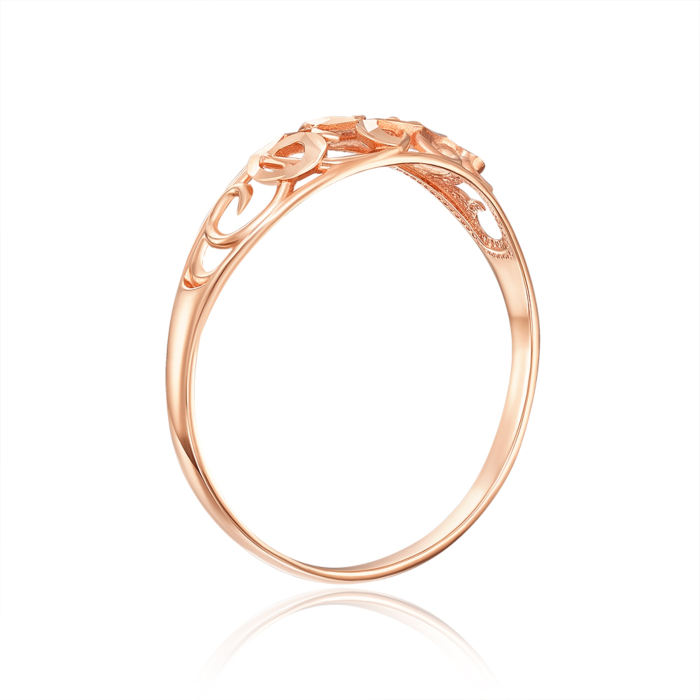 Золотое кольцо с алмазной гранью. Артикул 13723/01/2