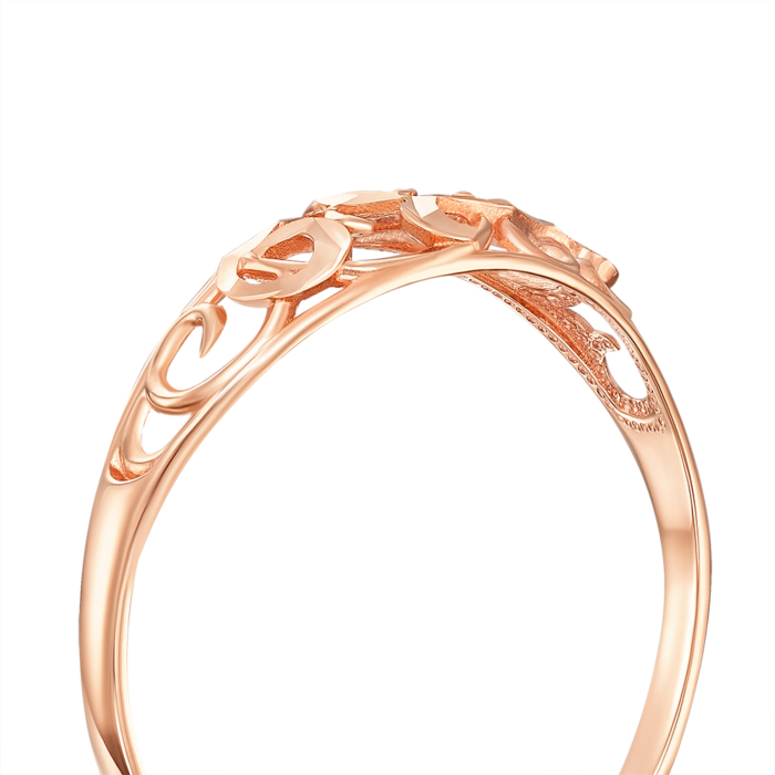 Золотое кольцо с алмазной гранью. Артикул 13723/01/2