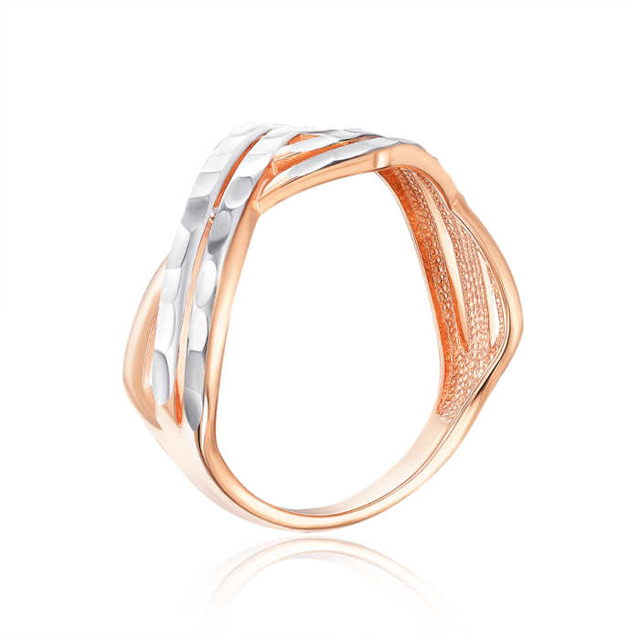 Золотое кольцо с алмазной гранью. Артикул 13727/01/3