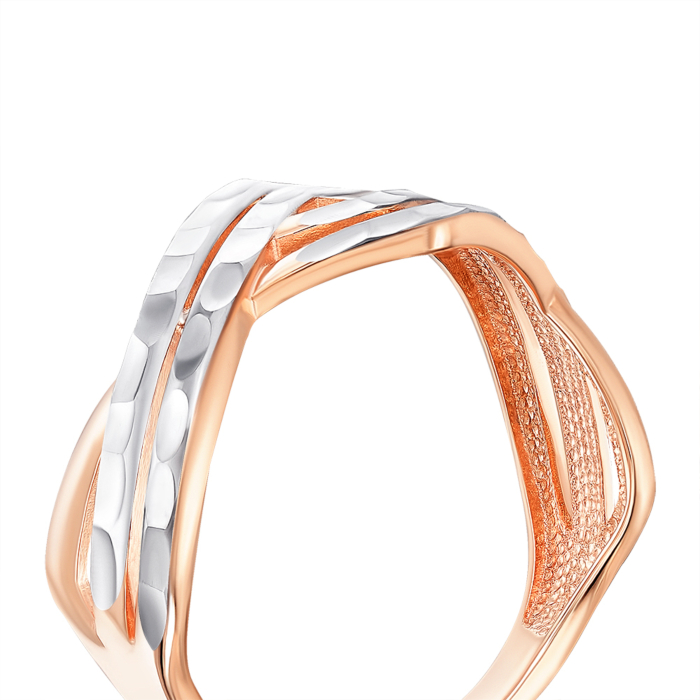 Золотое кольцо с алмазной гранью. Артикул 13727/01/3