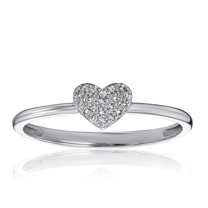 Золота каблучка з діамантами. Артикул 800130/02/1/8007