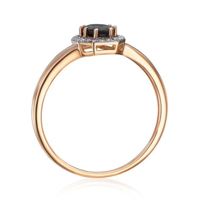 Золота каблучка з діамантами і сапфірами. Артикул 53575/01/1/10362