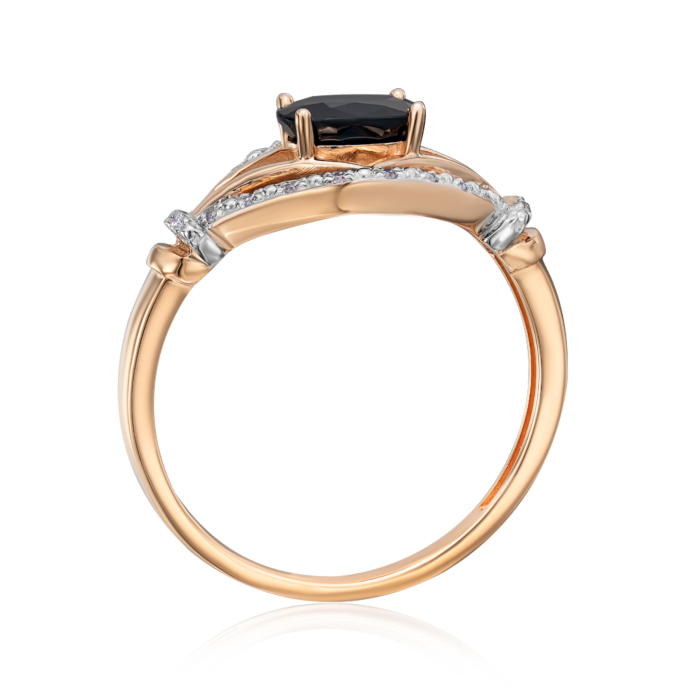 Золота каблучка з діамантами і сапфіром. Артикул 53592/01/1/10362