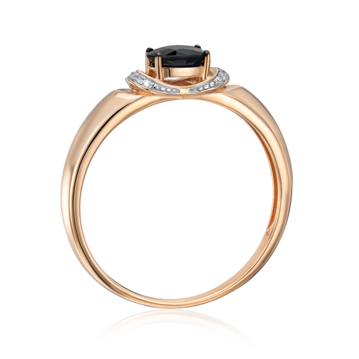 Золота каблучка з діамантами і сапфіром. Артикул 53600/01/1/10362