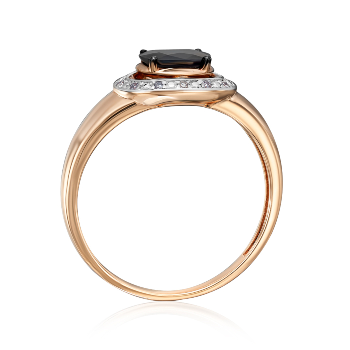 Золота каблучка з діамантами і сапфіром. Артикул 53616/01/1/8121