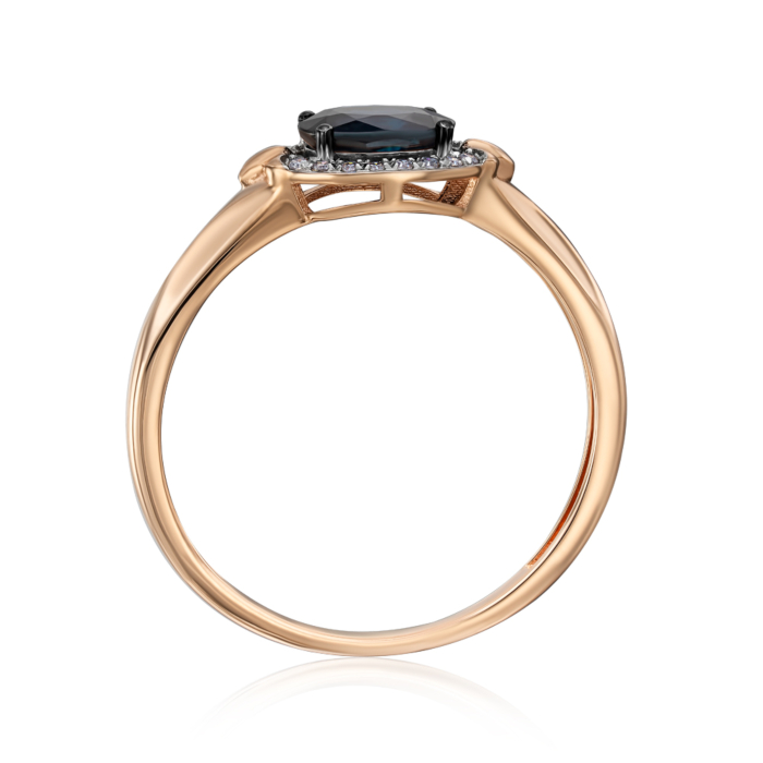 Золота каблучка з діамантами і сапфіром. Артикул 53618/01/1/8121