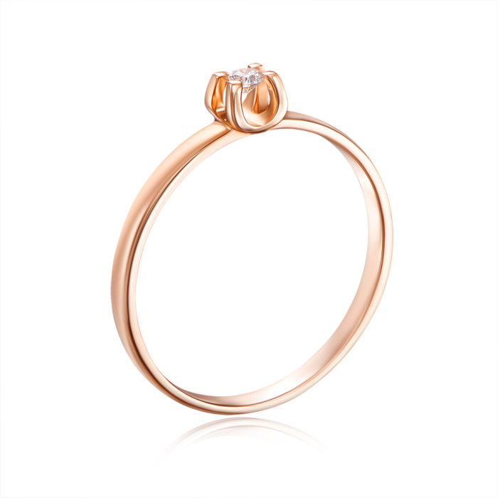 Золота каблучка з діамантом. Артикул 800000/01/0/8556