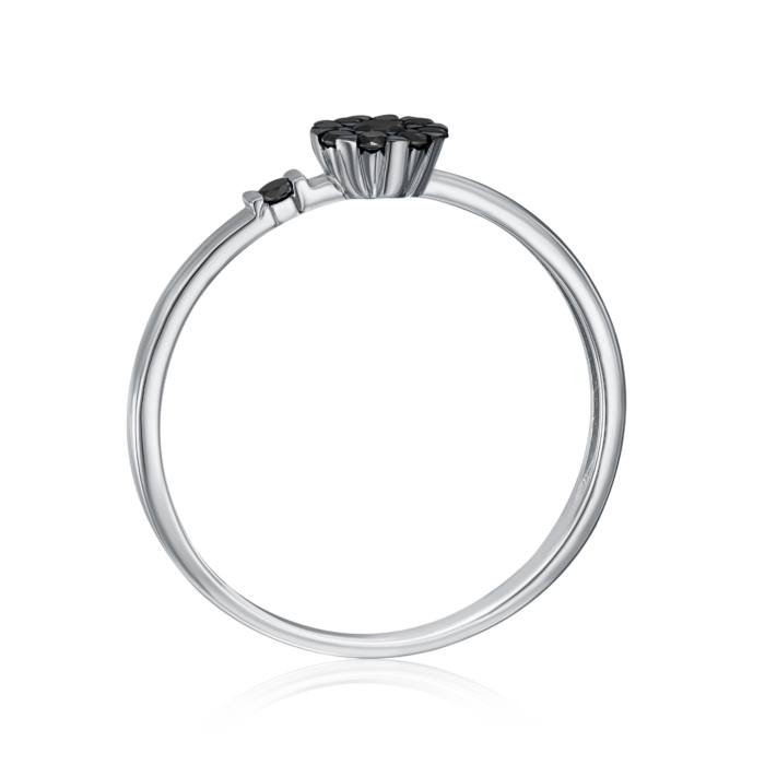 Золота каблучка з чорними діамантами. Артикул 53626/02/1/10442