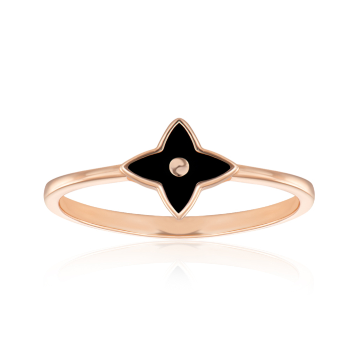 Золотое кольцо с эмалью. Артикул 13949/01/0/389