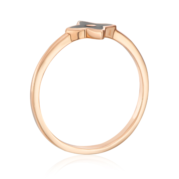 Золотое кольцо с эмалью. Артикул 13949/01/0/389