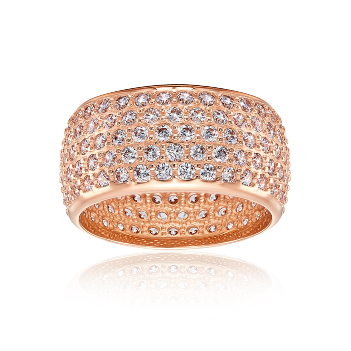 Золотое кольцо с фианитами. Артикул 11455