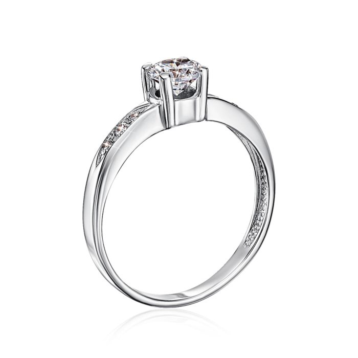 Золота каблучка з фіанітами. Артикул 11946/02/1/16 (11946/б)