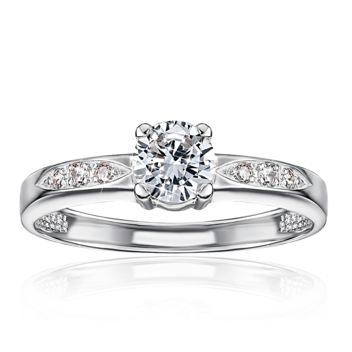 Золота каблучка з фіанітами. Артикул 11946/02/1/16 (11946/б)