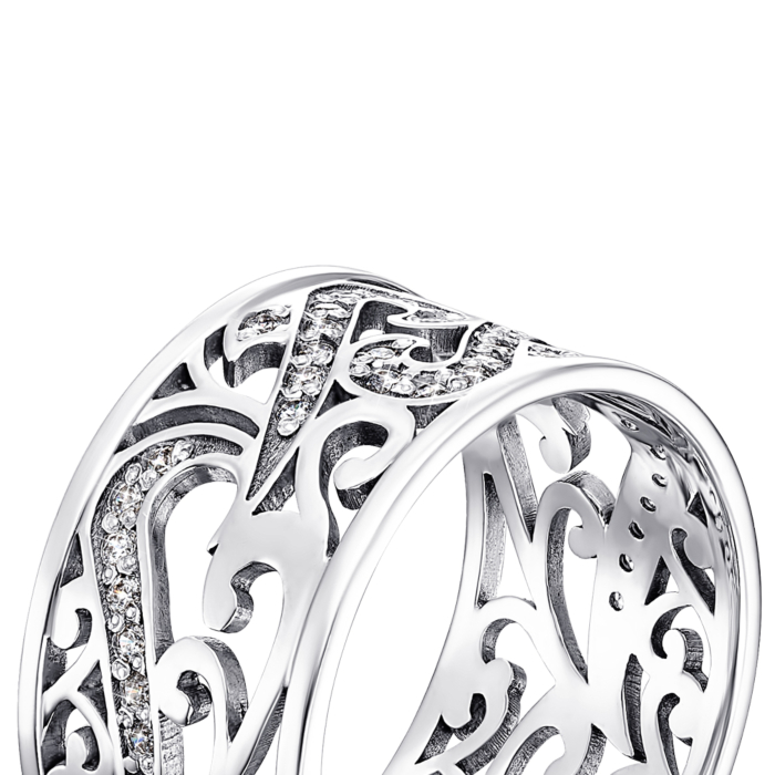 Золотое кольцо с фианитами. Артикул 12046/б