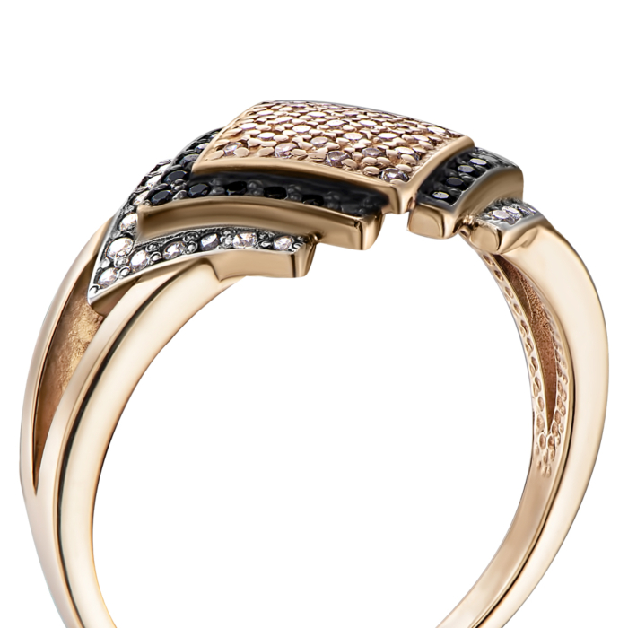 Золотое кольцо с фианитами. Артикул 12213/ч сп