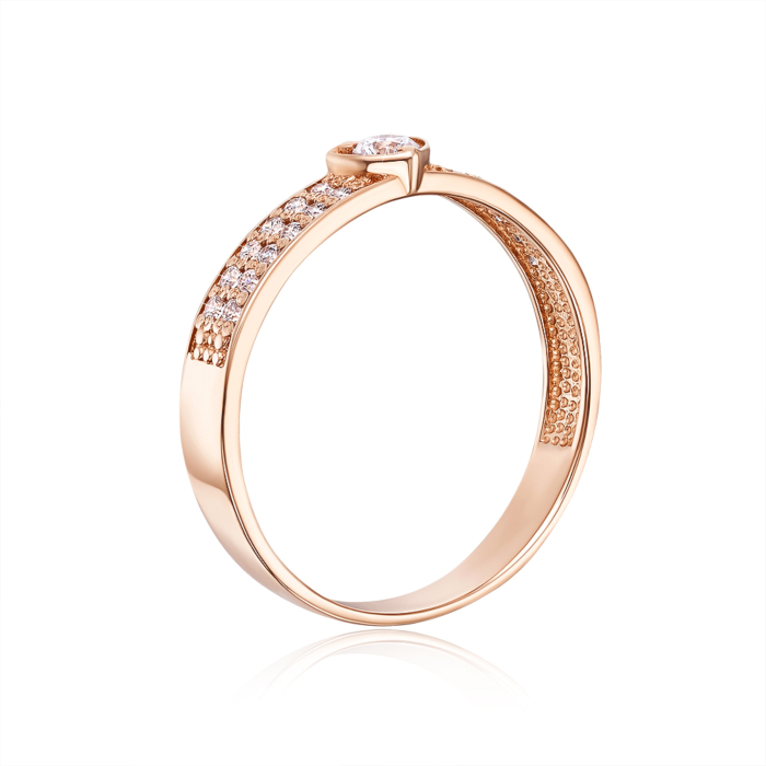 Золотое кольцо с фианитами. Артикул 12343/01/0/176
