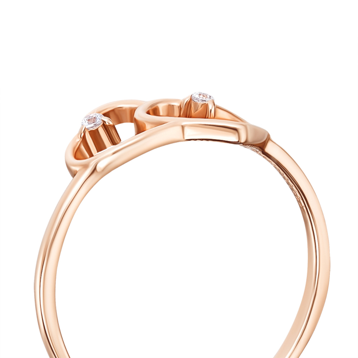 Золотое кольцо с фианитами. Артикул 13107