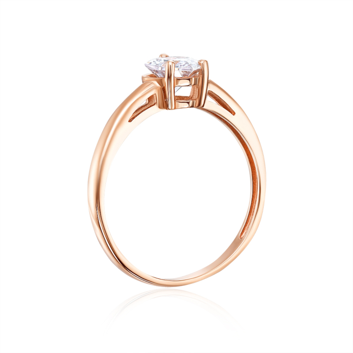 Золотое кольцо с фианитом. Артикул 13114