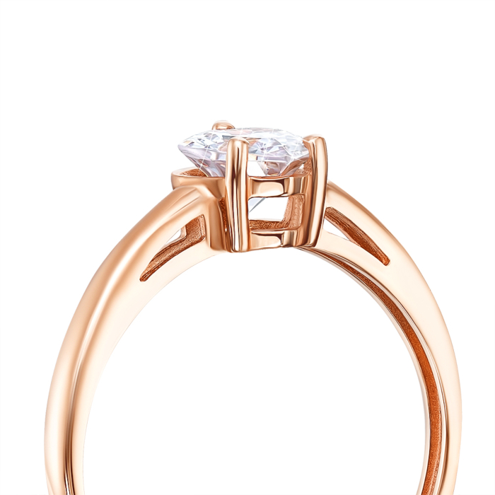 Золотое кольцо с фианитом. Артикул 13114