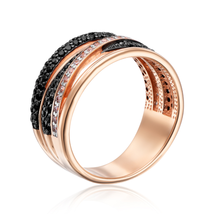 Золотое кольцо с фианитами. Артикул 13146/01/1/7