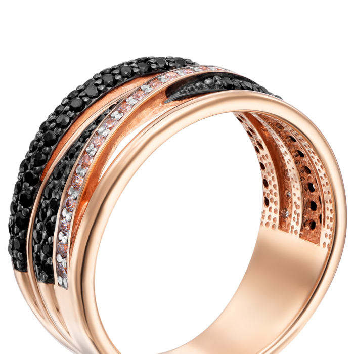 Золотое кольцо с фианитами. Артикул 13146/01/1/7