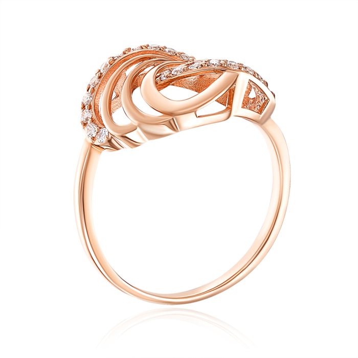 Золотое кольцо с фианитами Артикул 13427/01/0/36