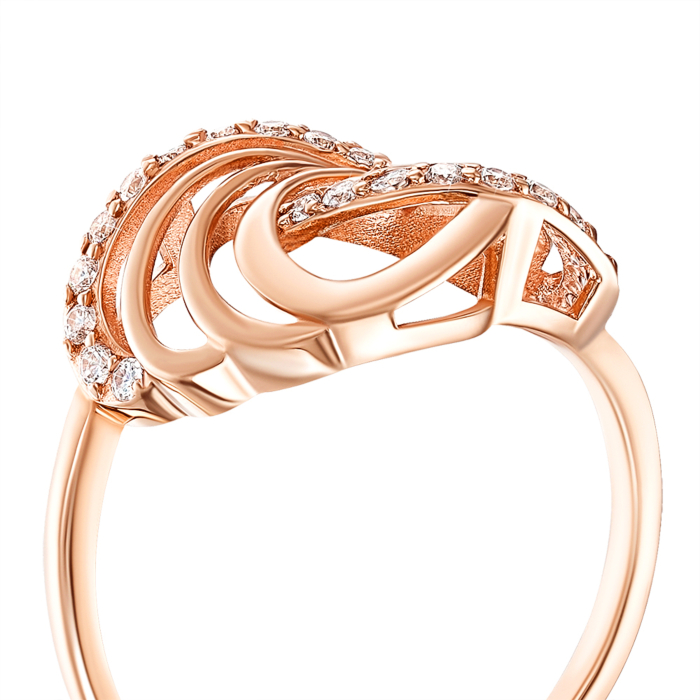 Золотое кольцо с фианитами Артикул 13427/01/0/36