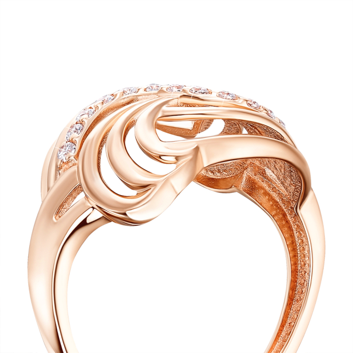 Золотое кольцо с фианитами. Артикул 13547/01/0/13