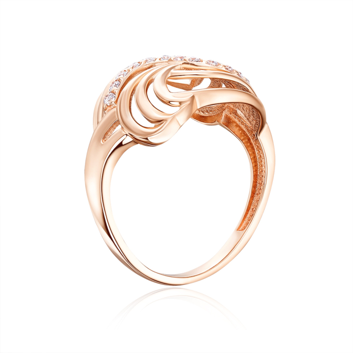 Золотое кольцо с фианитами. Артикул 13547/01/0/13